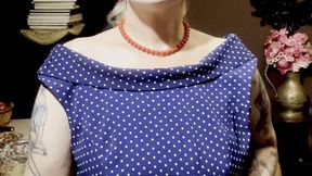 Crush - Long White - Elegant smoker in retro look - High heels - Lipstick - Long nails - Long dress