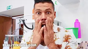 Plowed Hard By Her Roommate In The Laundry Room With Jennifer Mendez