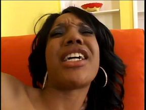 Skinny hispanic babe gets ass fucked and takes a load on her tiny tits