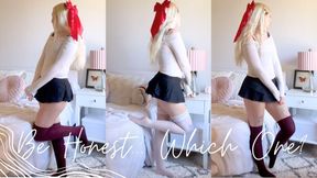 Red or White Thigh High Socks?