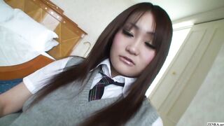 Japanese Gyaru Cosplaying As Student Meets an Old Man with a Camera for a Love Hotel Quickie