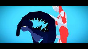 Goddesszilla vs Ultraman (stick nodes animation)