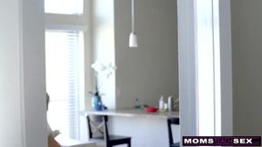 Laura Bentley and Anya Olsen share a big cock in a steamy step mom fantasy