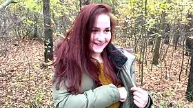 Public pickup and creampie the girl outdoors. leokleo