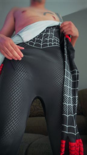 Miles Morales Spider-man Cosplay Jerking off and Cumming