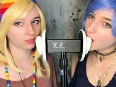 ASMR Twin Ear Licking Lesbian Edition