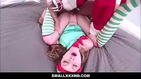 Little young little small elf screwed by santa claus