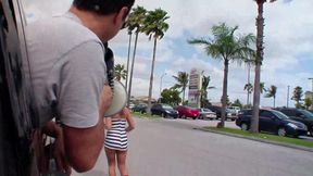 Slut girl shows off her ass outdoor and she's fucked by her mad boyfriend