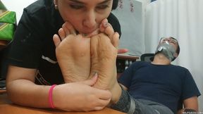 Cleaning Her Boyfriend's Stinky Feet!