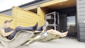 Dickflash Roof Adventure: Part 1 a Little Redhead Slut Gives Me Fast Cumshot on Her and While Her Boyfriend Waits
