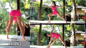 Yoga and balance and soles in your face