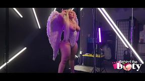 Behind the Booty PAWG Mz Dani on set for PAWGED BTS