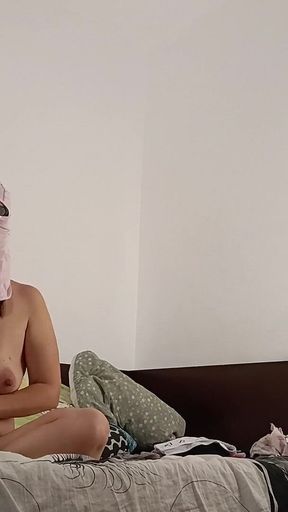 Sexy Wife Workout at Home Naked. Amateur Wife Masturbates with Her Fingers in Her Pussy.