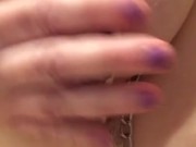 Pissing in Chains Clamps BBW Mature MILF