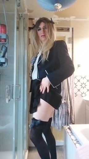 Horny Dolled-up Sissy Cumshot