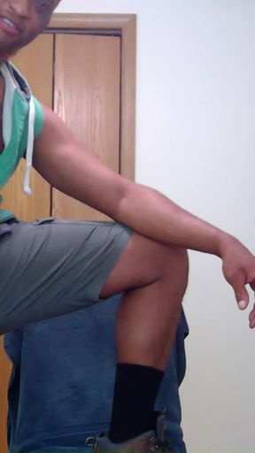 Jerking off in My Green Vest for a Friend