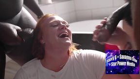 Bathroom Blowbang with Voluptuous Redhead Julie Ginger