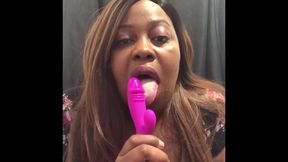 BBW with huge tits masturbates with a dildo
