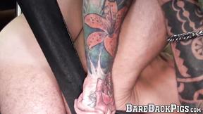 ”Kinky inked hunks swap blowjobs before hardcore raw fuck”