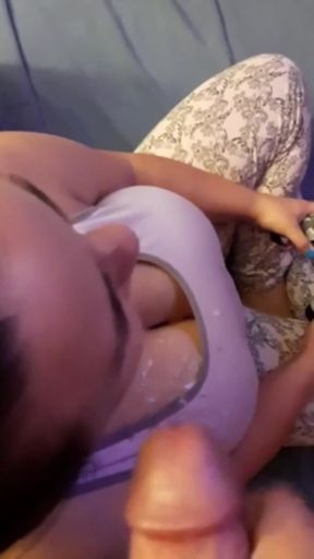 Surprise facial for gaming step sister and flinches   Clip 1