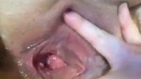 My horny aged wifey plays with her big loose pussy