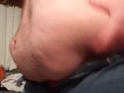 SSBHM Crop Top and Suspenders playing with belly and belly button play