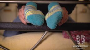 Footboard Tickle -- Face down in colorful socks