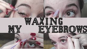 Plucking my eyebrows Close up