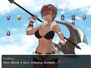 Tanned babe works futanari's cock to cumshot with her foot