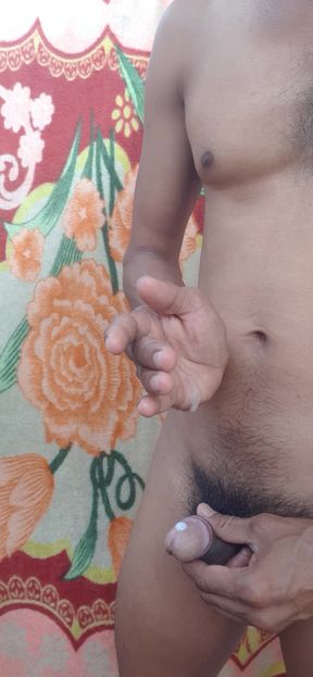 Cumshot Black Big Cock Handjob Indian Man Standing