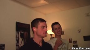 Frat Bros Pants Yanked Down Choked Gushing Cum Dorm Destroyed