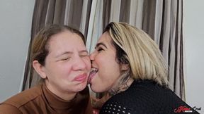 LICKING FACE WITH SPIT JETS - BY VICTORIA DIAS - CLIP 2 - NEW JULY 2025