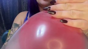 blow balloons in big cristall balloon