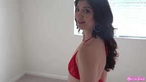 Brunette Coralee Summer Loves To Show Off Her Tiny Tits!