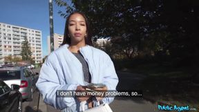 Slim Asian Big Ass in Puffer Jacket Stretched Raw Public Gush