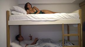 Stepmom in lingerie gets some rest and relaxation from stepson