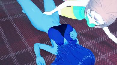 Lapis and Pearl fucking upstairs, licking pussy and tribbing - Steven Universe Hentai.