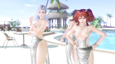 Sayuri Nanami Kanna Soiree Dress Nude Fanservice Ass Boobs Nipples Vagina