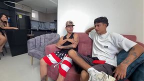 A bet my husband made with his best friend ends in a good fuck and a cumshot on my big tits HL