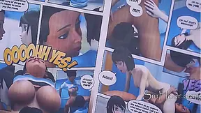 Two Charming Girls Explore Hentai Comics Ignite Hot Lesbian Desires