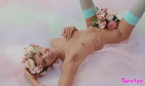 Blonde Bedroom Solo Passion Ignites with Dildo Heat