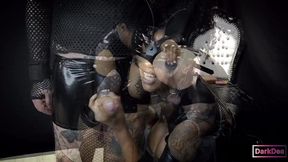 the kinky cocks-devouring queen  dark dea  in fetish femdom blowjobs