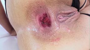 Latina girl with big gape gets strong DAP and black cum