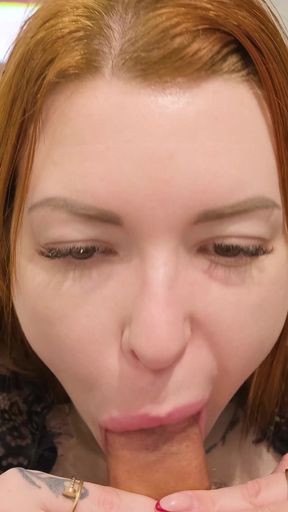 My Pale Redhead MILF Worships My Cock on Her Knees