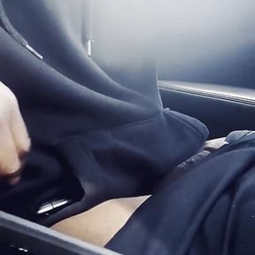 Stroking Big Ass Dick Driving in Traffic