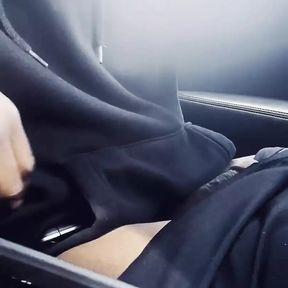 Stroking Big Ass Dick Driving in Traffic