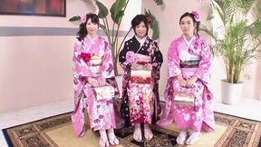 Three hot Japanese girls get pounded by their classmates