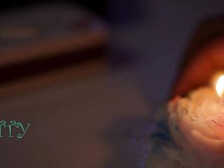 XXX: KittyLove candle wax and spreader bar play