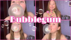 huge bubble gum bubbles explode on my face