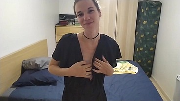 Anna sucks for huge cumshot